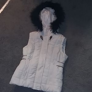 Fur trimmed winter vest